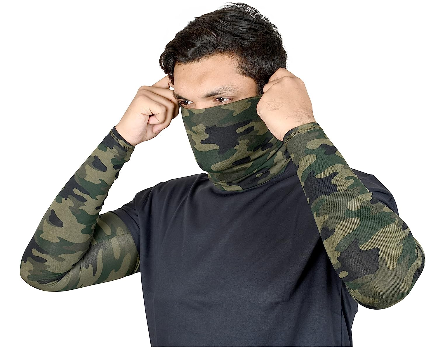 NEON ROCK Summer Pure Cotton Combo Bandana and Handsleeve for Winter Head, Hair & Arm Cover with UV Protection for All Sports, Bike Riding, Dust Protection, with Arm Cooling Fabric-picture-15