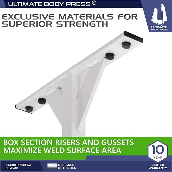 Wall or Ceiling Mount Pull Up Bar with 48 Straight Bar and 22 Risers, Double Wall Mounting Plates Fit 16 or 24 Studs and Joists by Ultimate Body Press