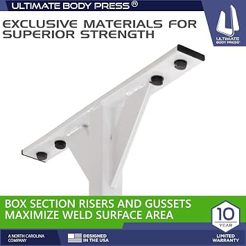 Wall or Ceiling Mount Pull Up Bar with 48 Straight Bar and 22 Risers, Double Wall Mounting Plates Fit 16 or 24 Studs and Joists by Ultimate Body Press