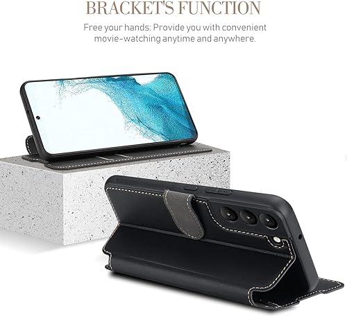 Miniatura 3 de Funda tipo cartera para Samsung S22, de piel de alta calidad, con tarjetero protección completa de la lente cierre magnético para Samsung Galaxy S22