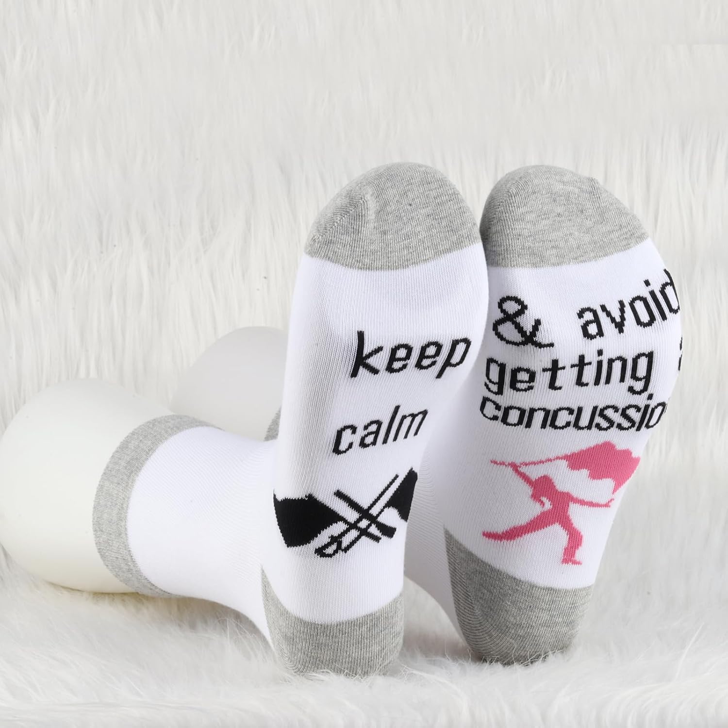 MBMSO 2 Pairs Color Guard Socks - Gifts for Coach Team - Keep Calm and Avoid Getting a Concussion - Winter Guard Gift - Image 5