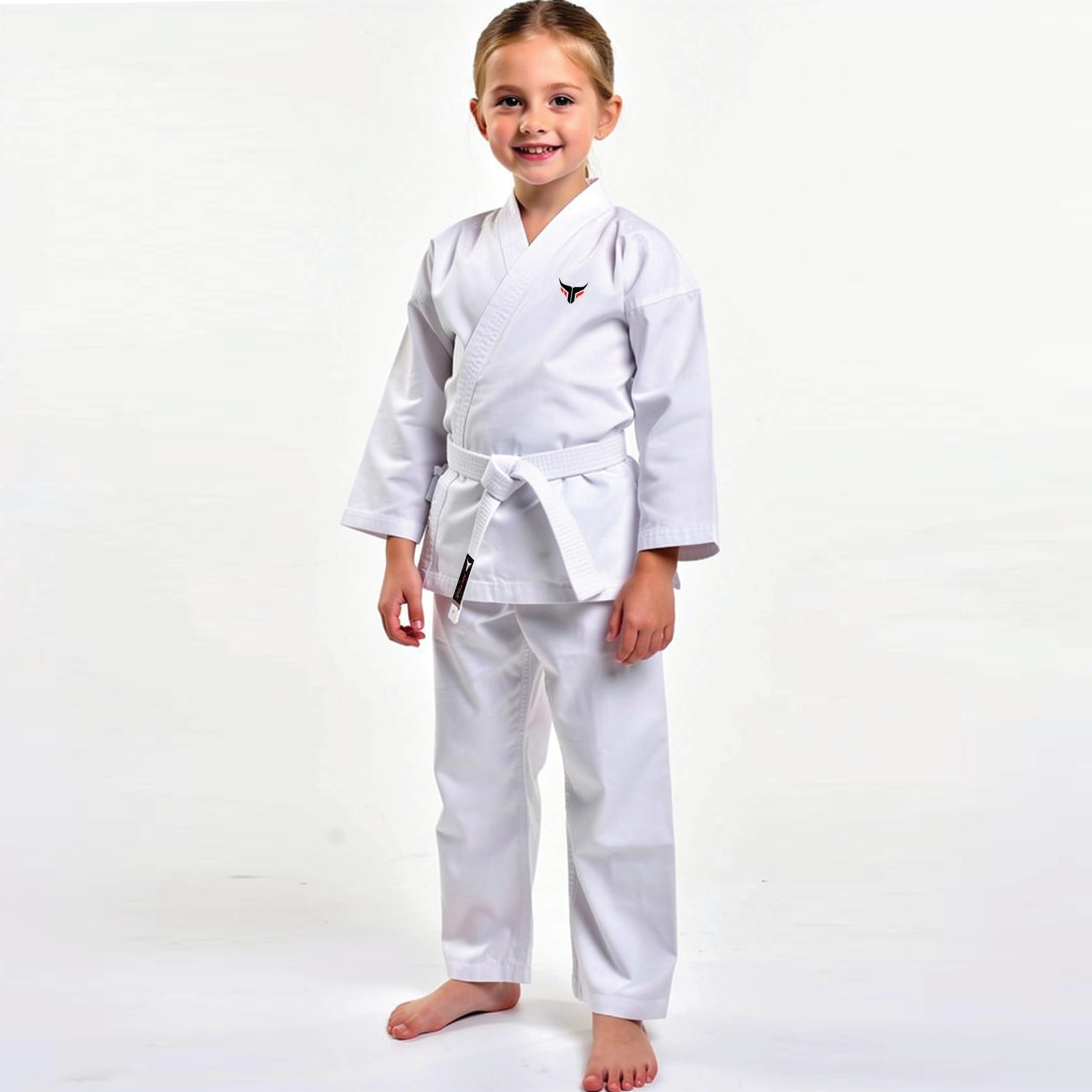 Mytra Fusion Uniforme Gi de Karaté Enfant avec Ceinture – Tenue d’Entraînement Arts Martiaux 200 g pour Garçons et Filles – Tenue de Karaté Étudiant