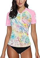 Vista 69 de BesserBay Women’s Rash Guard Shirt UPF 50+ Half Zip Short Sleeve Quick Dry Swim Shirt Swimsuit Tops