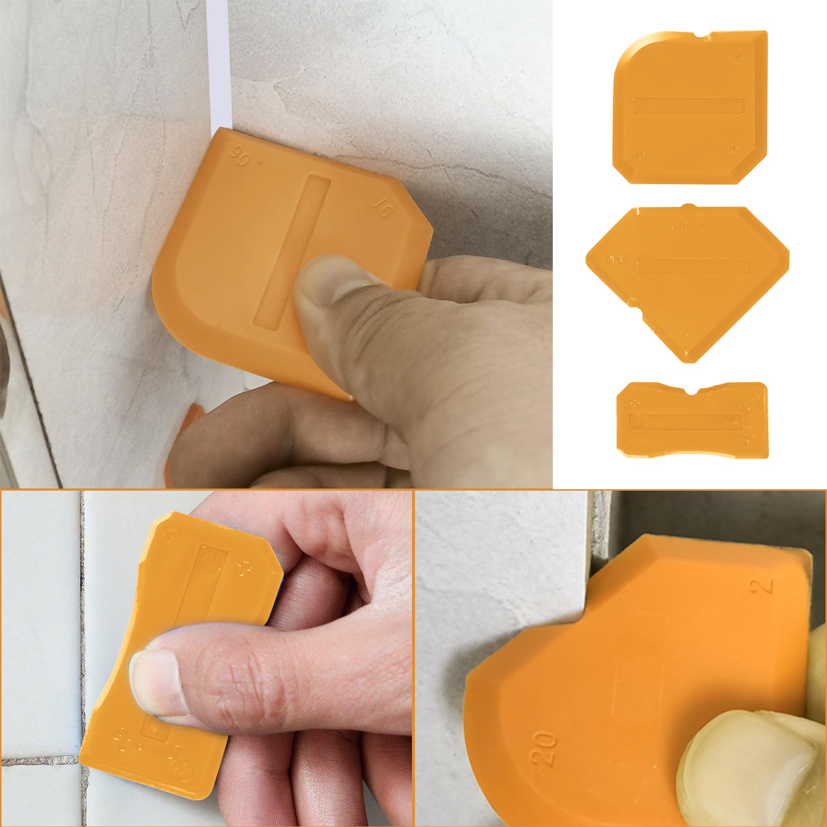 Silicone Caulking Tool Kit - Remover and Scraper With Pads for Bathroom Kitchen Finishing and Smoothing - Sealant Grout Removal Tools - Image 4
