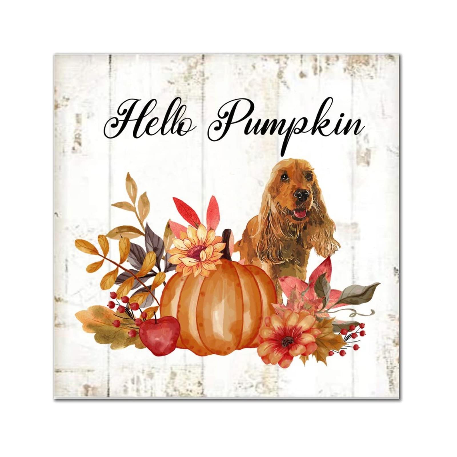 Plaque murale Hello Pumpkin en bois, cadeau idéal de pendaison de crémaillère