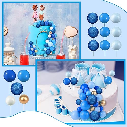Miniatura 6 de Maitys 216 piezas de bolas para decoración de tartas, mini globos de espuma en forma de bola, para decoración de pastel para baby shower, fiesta de