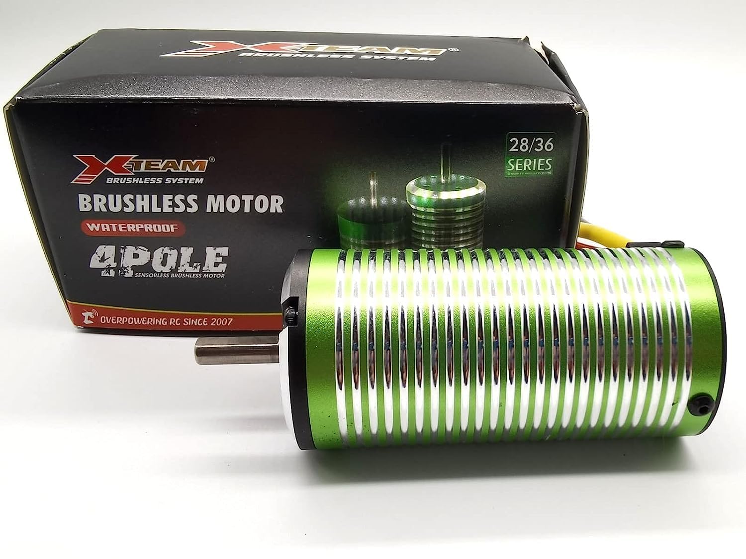 XTEAM 3674 1900KV Brushless Motor 2400W 78A 31V 4-Pole Design, Suitable for 1/8 1/10 1/12 RC Electric Racing Car, Buggy, RC Boat
