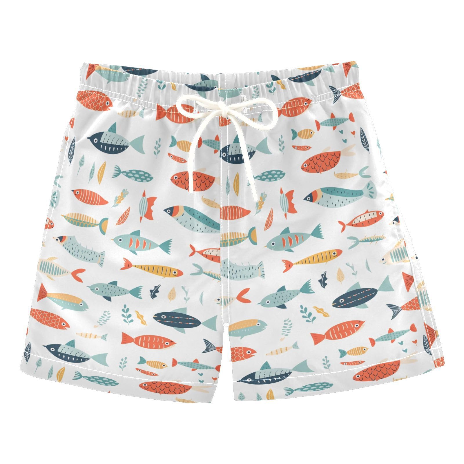 senya Color Fish Skull Boys Swim Trunks Toddler Shorts Swimwear Boardshorts Multicoloured