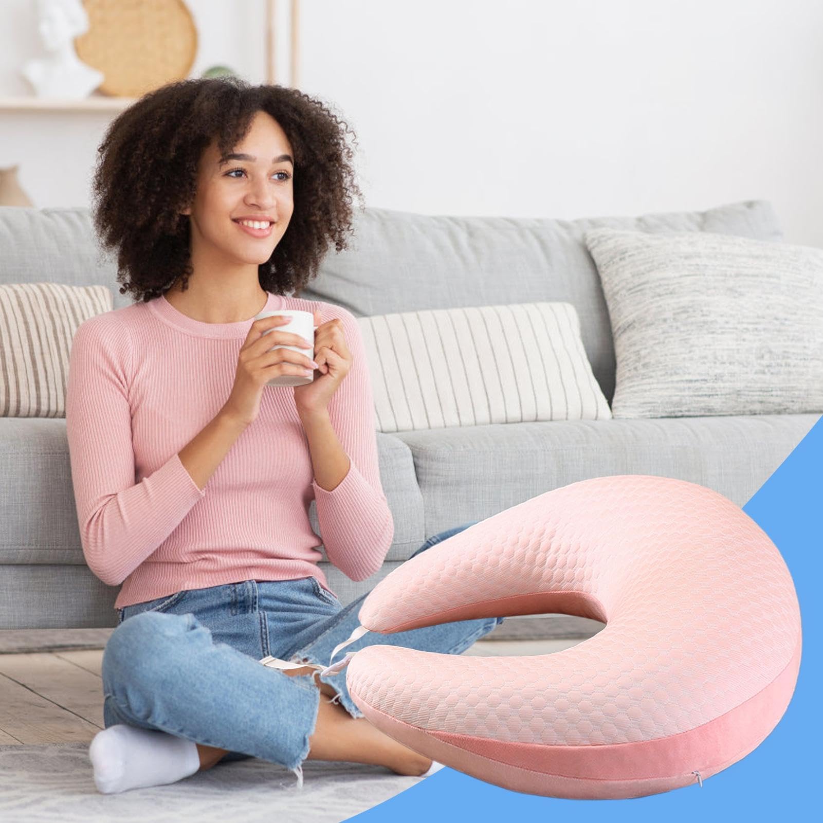 Poduszka na biurko na kolana – poduszka pod podłokietnik do łóżka, ergonomiczna, ze zdejmowaną poszewką na biurko, kanapę, sofę, podłogę, samochód