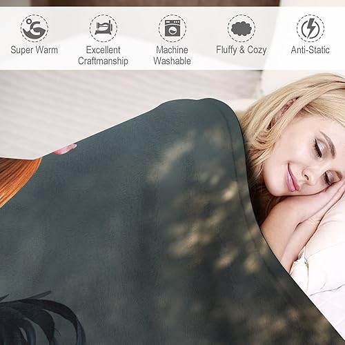 Miniatura 4 de Manta de gallo de gallo de pollo, manta rústica de forro polar de 50 x 60 pulgadas, manta de felpa suave y mullida, acogedora y ligera, para sofá,