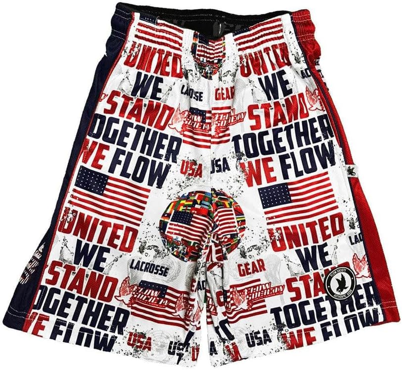 Flow Society United We Flow Attack Boys Shorts - LAX - Athletic - Basketball - Baseball - Hockey - Football - Lacrosse
