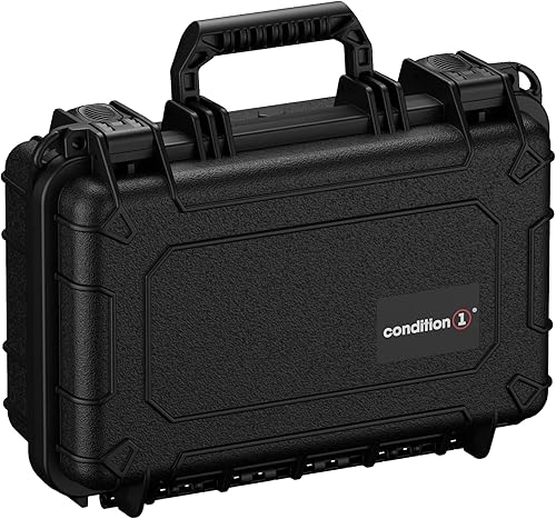 Condition 1 Funda rígida protectora impermeable de 13 pulgadas con espuma, color negro, 13 x 9 x 5 pulgadas, #232, impermeable, IP67, a prueba de