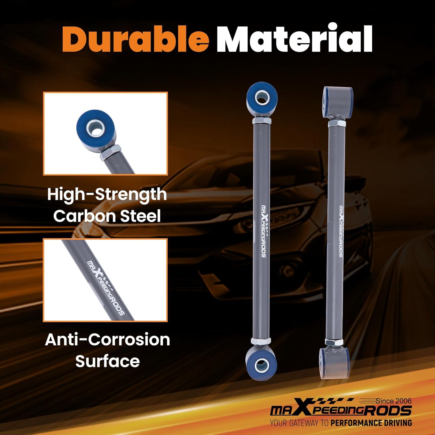 maXpeedingrods Adjustable Rear Strut Rods for Chevrolet Corvette C2 C3 1963-1979