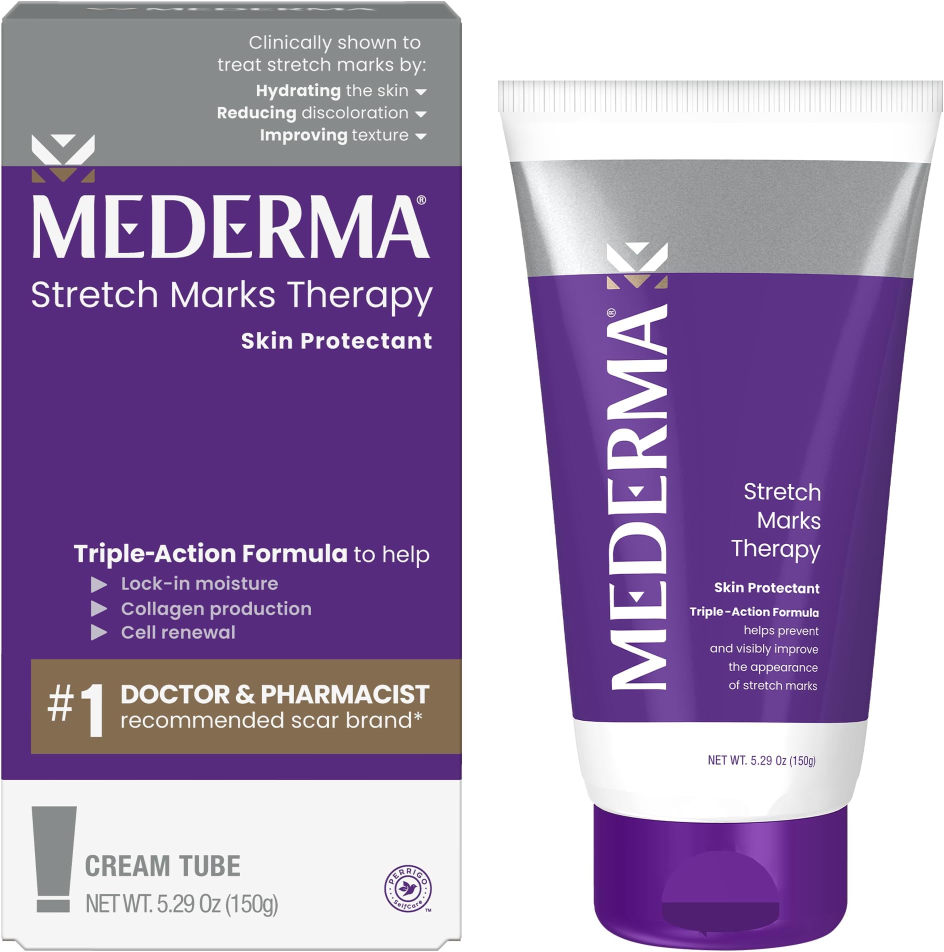 Stretch Marks Therapy - Prevents & Treats Stretch Marks, Safe for Pregnancy & Breastfeeding, Hydrates & Nourishes Skin, 5.29 oz (150g)