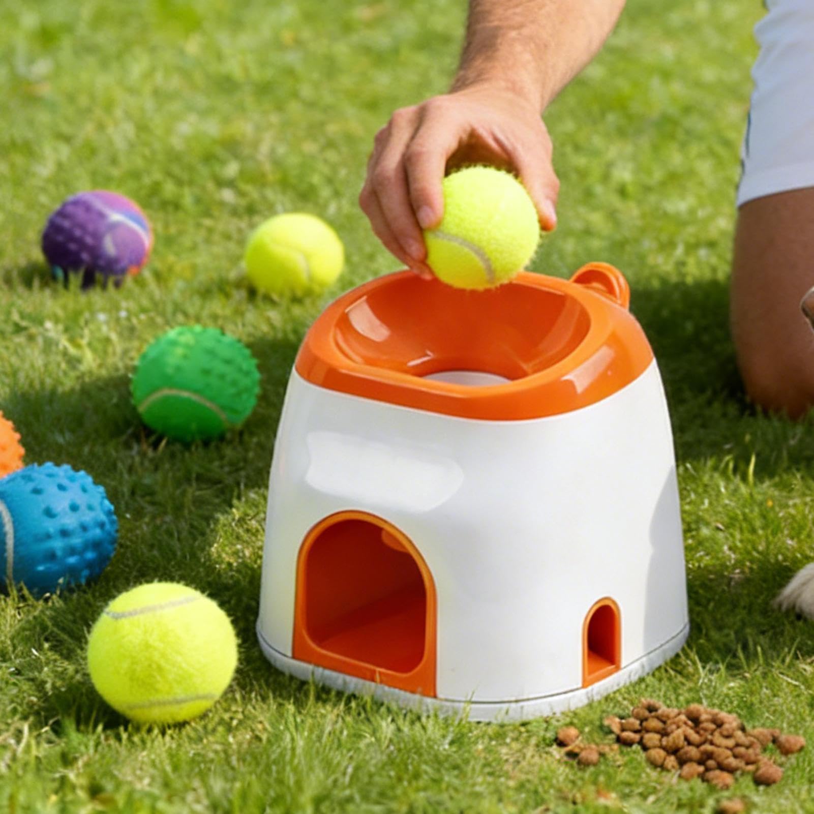 Genérico Lanzador De Bolas Juego De Entrenamiento Interactivo | Juguete Para Lanzar Y Buscar Con Dispensador De Premios Para Mascotas En Hogar Parque Jardin Y Exteriores