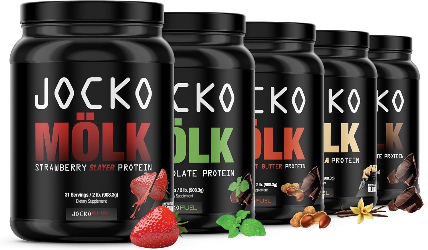 Jocko Mölk - 100% Grass-Fed Whey Isolate Protein Powder - Strawberry Flavor - Sugar-Free Monkfruit Blend - Amino Acids and Probiotics - 31 Servings - 2 Pounds : Health & Household