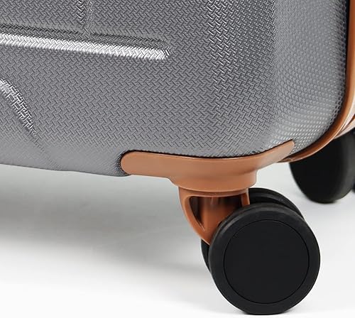 Miniatura 4 de Juego de equipaje de mano de 3 maletas expandibles con 4 ruedas giratorias para todas las personas, Gris, Maletas rígidas con ruedas giratorias,