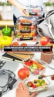 edallo 3 db Nagy Üveg Ételtároló Doboz Légmentes Fedéllel - Szivárgásmentes, Mosogatógép, Sütő, Fagyasztó és Mikrohullámú Sütő Biztos - 3x10 5