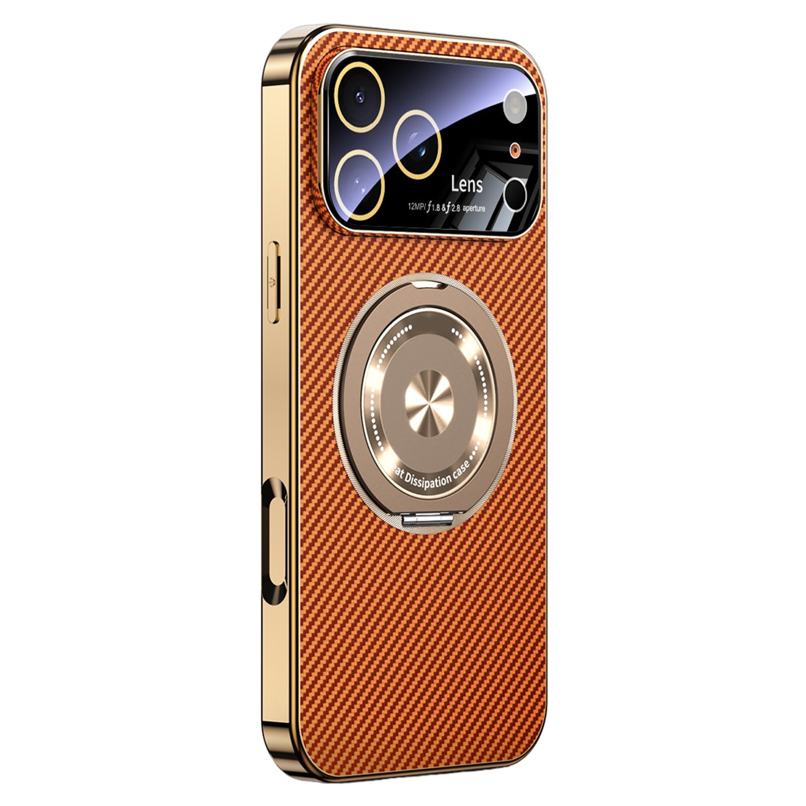 Housse iPhone 17 Pro avec support pour regarder vos vidéos en voyage coloris orange