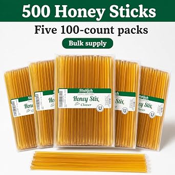 Stakich Clover Honey Sticks (500 Count)