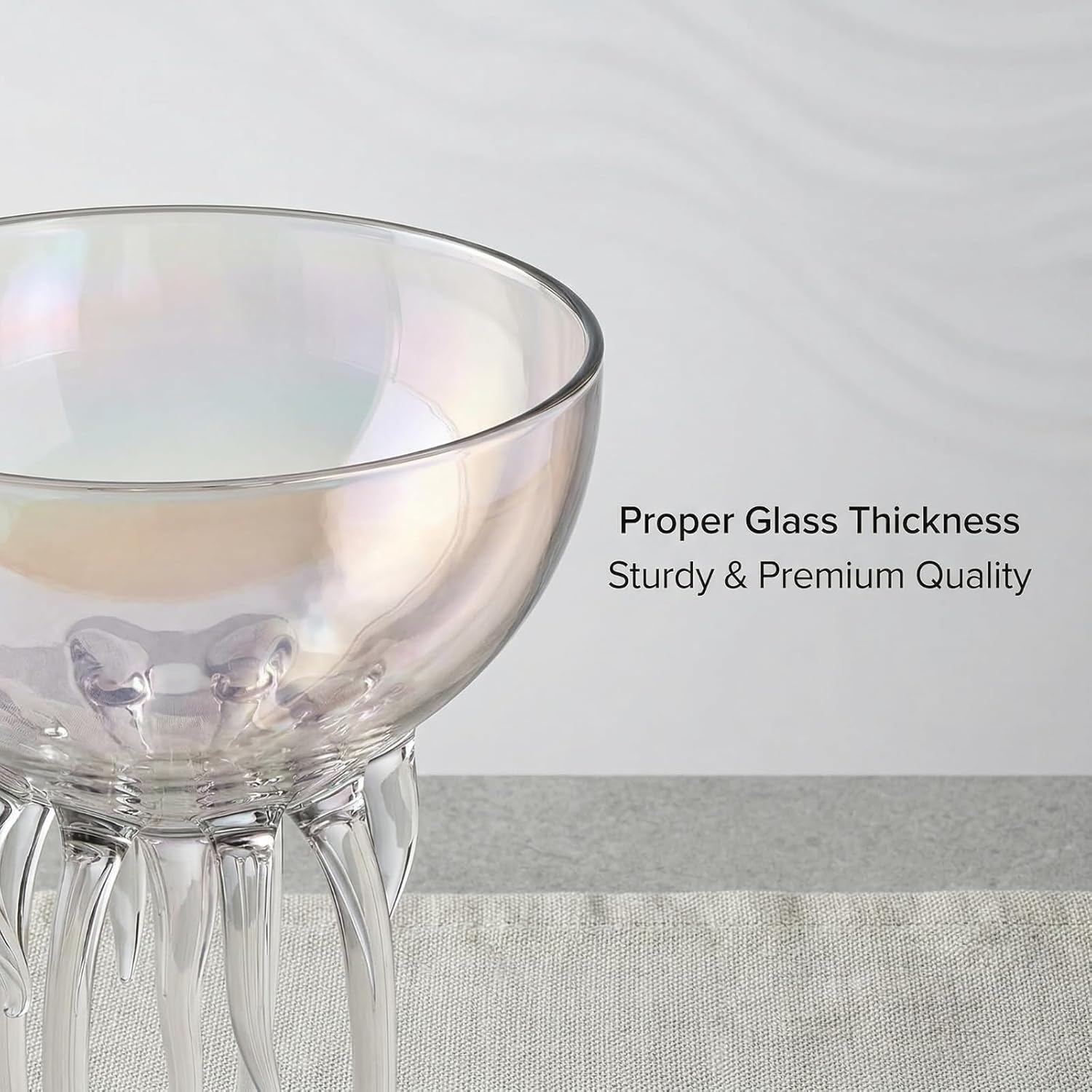 jellyfish crystal octopus glass Set of 2, Handblown Lead-Free Crystal, 5.2oz Coupe Glass for Martini, Champagne, Coastal Home Bar Gift