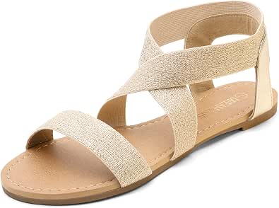 DREAM PAIRS Women's Elastic Flat Sandals