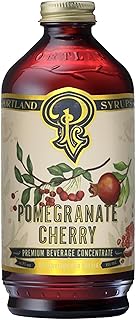 Portland Syrups Pomegranate Cherry Syrup – Craft Delicious Cocktails, Coffees, Mocktails, Sodas, and More – Ideal for Drinks & Adding a Flavor to Any Beverage – 12 oz with 24 Servings (Pack of 1)