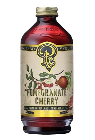 Portland Syrups Pomegranate Cherry Syrup Craft Delicious Cocktails, Coffees, Mocktails, Sodas, and More Ideal for Drinks & Adding a Flavor to Any Beverage 12 oz with 12 Servings Pack of 1