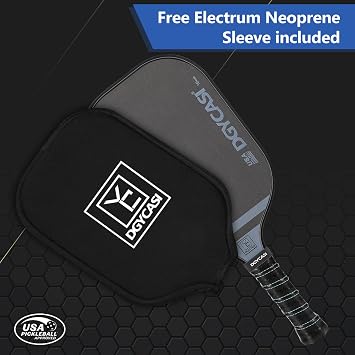 YC DGYCASI 16mm Pickleball Paddles Professional, 2026 USAPA Approved T700 Carbon Fiber Surface Pickle Paddle(CFS), Polypropylene Lightweight Honeycomb Core, Cushion Comfort Grip, with Cover Case Black