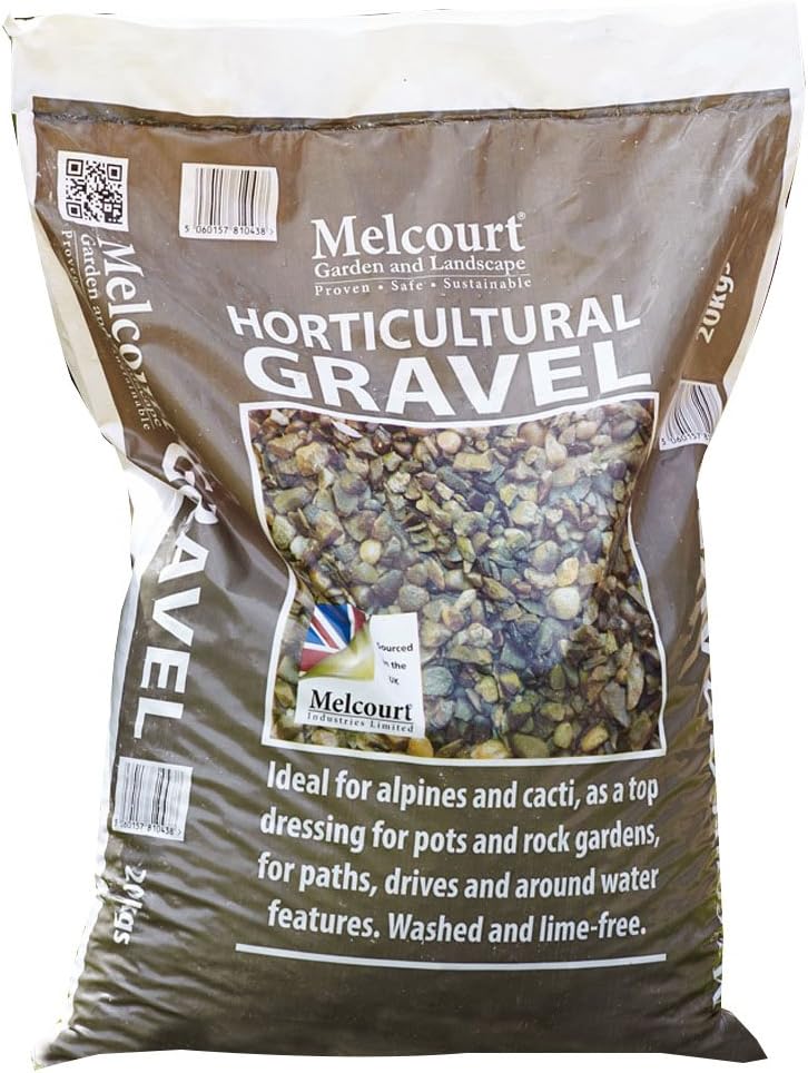 Suregreen Melcourt Horticultural Gravel | 20kg Bag | 4โ10mm | Washed, Lime-Free Multipurpose Gravel for Garden, Plant Pots, Drainage, Soil Conditioning & Use Around Water Features