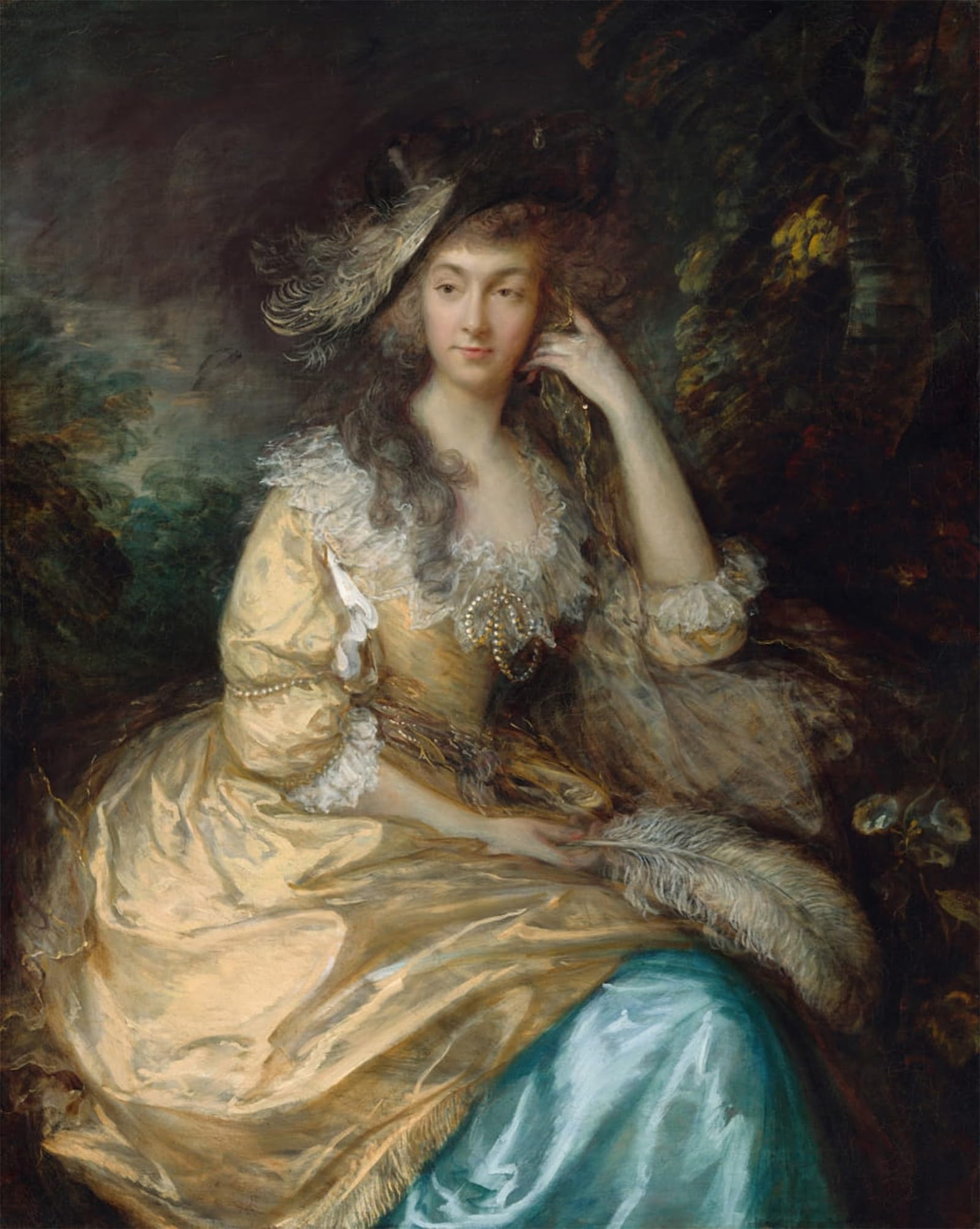 ARTXLXXBN Famous Art Print Poster Vintage Wall Art Frances Susanna Lady De Dunstanville by Gainsborough Canvas Art Poster for Home Decor 60x90cm