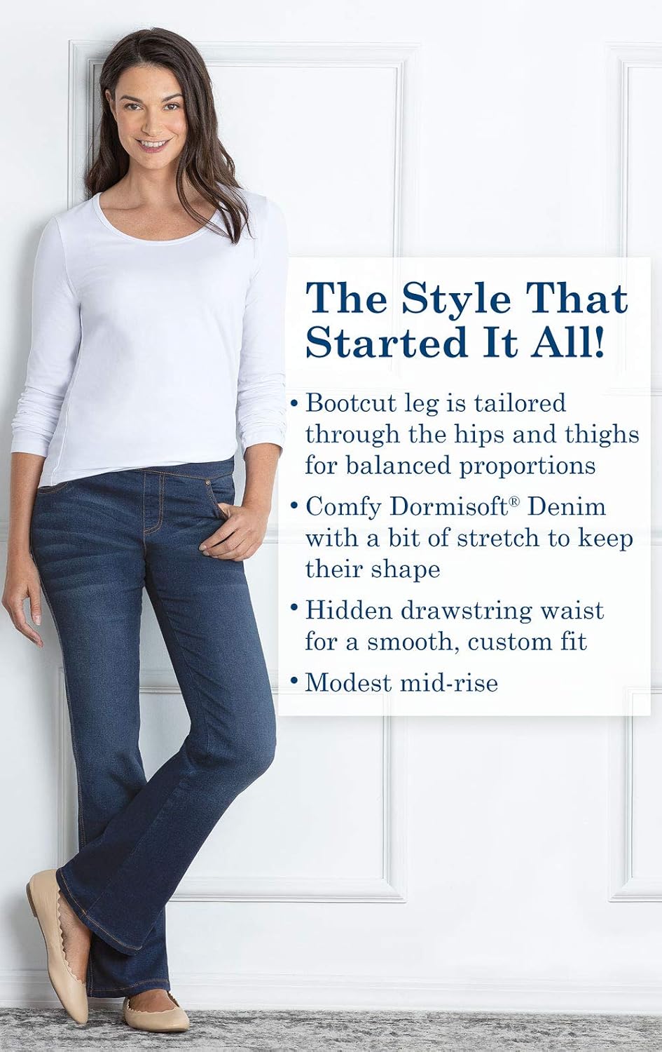 PajamaJeans Womens Stretch Jeans - Bootcut Jeans for Women Regular X-Small Indigo Distressed