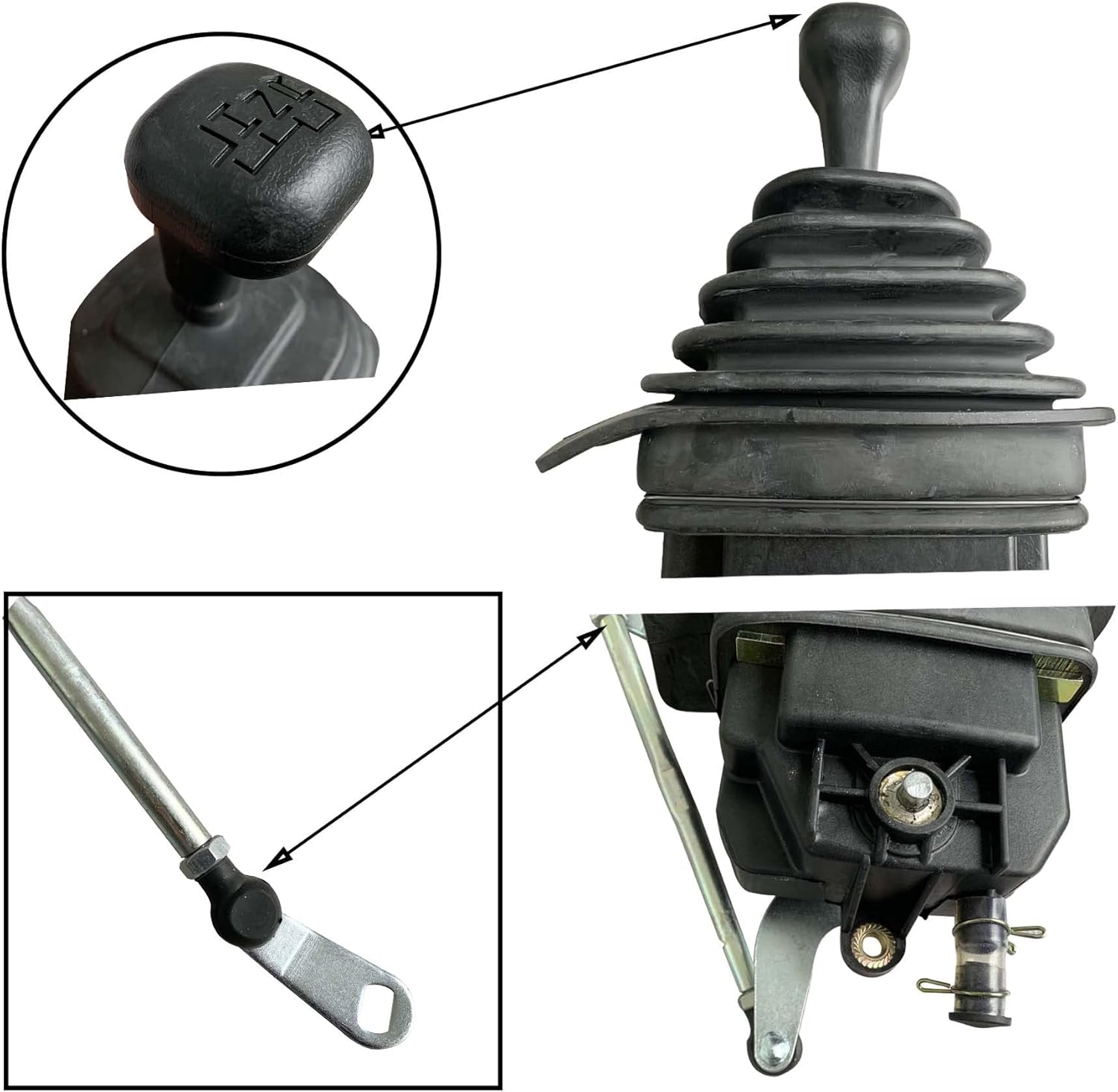 Gear Shifter Assembly with Shift Rod Compatible with Yamaha Rhino UTV 450 660 700(2004-2013) 5UG-18300-10-00