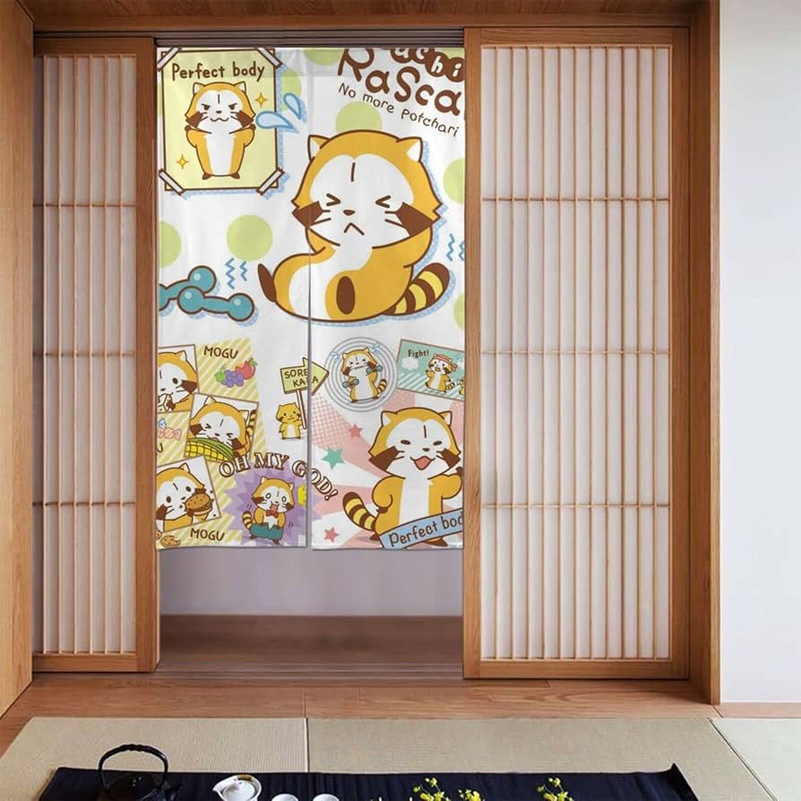 Amazon｜あらいぐまラスカル1 アニメ 間仕切り のれん ロング