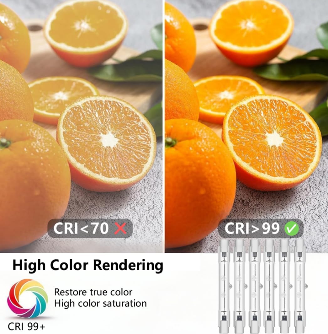 R7S Halogen Light Bulbs 120V 150W,6 Pack J78mm T3 J Type Halogen Bulbs, 3 Inch Long Double Ended Light Bulb for Work, Security,Landscape Lights, Dimmable