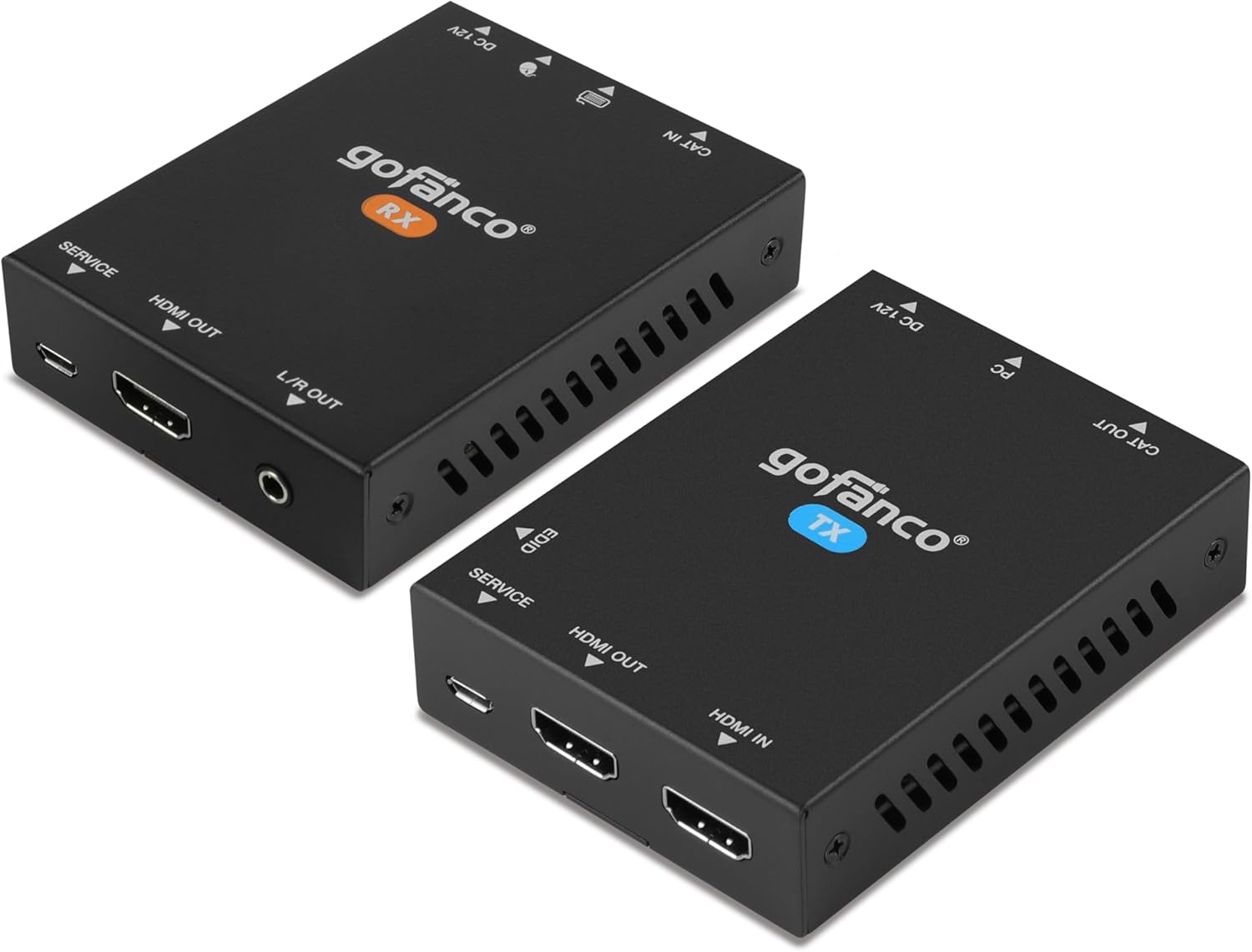 gofanco 4K HDMI USB KVM Extender Over CAT6 / CAT7 Cable - Up to 230ft (70m), 4K@60Hz, HDCP 2.2, Dual PoC, EDID, USB Keyboard/Mouse, Near Zero Latency, HDMI Loopout, HDR, 7.1-ch Audio (KVMHD20Ext-LT)