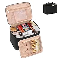 Vista 25 de OCHEAL - Bolsa de maquillaje portátil para cosméticos, estuche organizador de viaje de gran capacidad para mujeres, bolsa de aseo para niñas