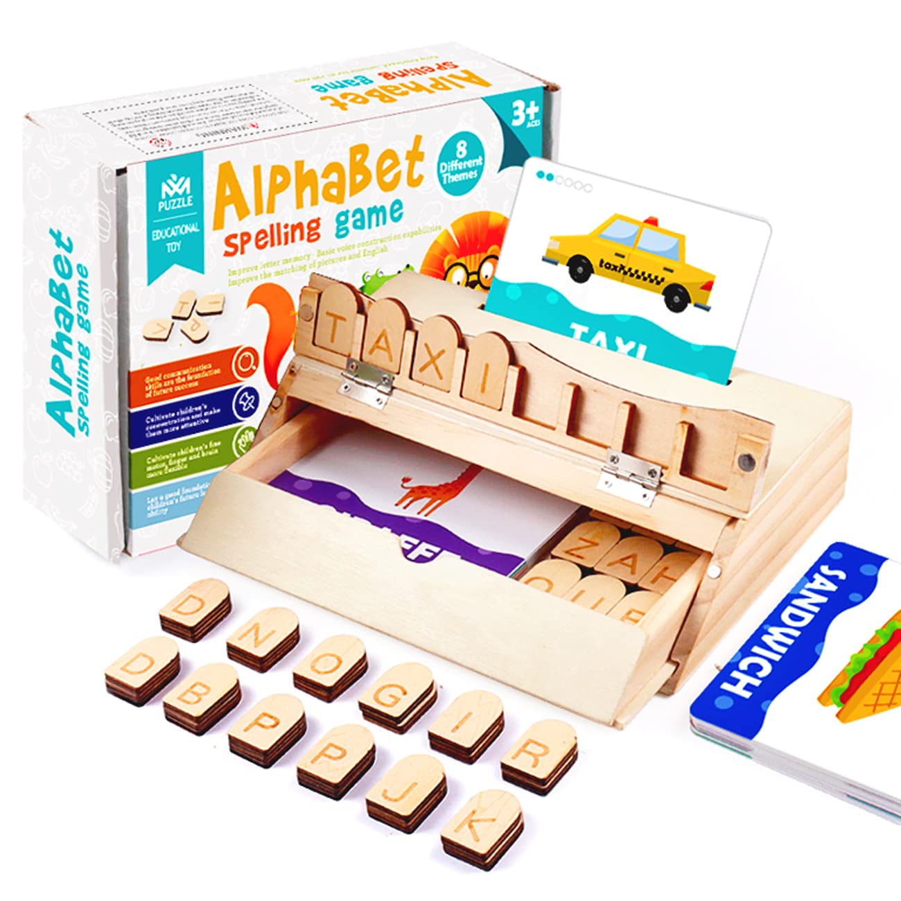 Amazon.com: Wooden Spelling Games Sight Words Alphabet Matching Letters  Learning ABC Toys, Word Party Educational Montessori Puzzle Gift for  Preschool Kids Boys & Girls : Toys & Games