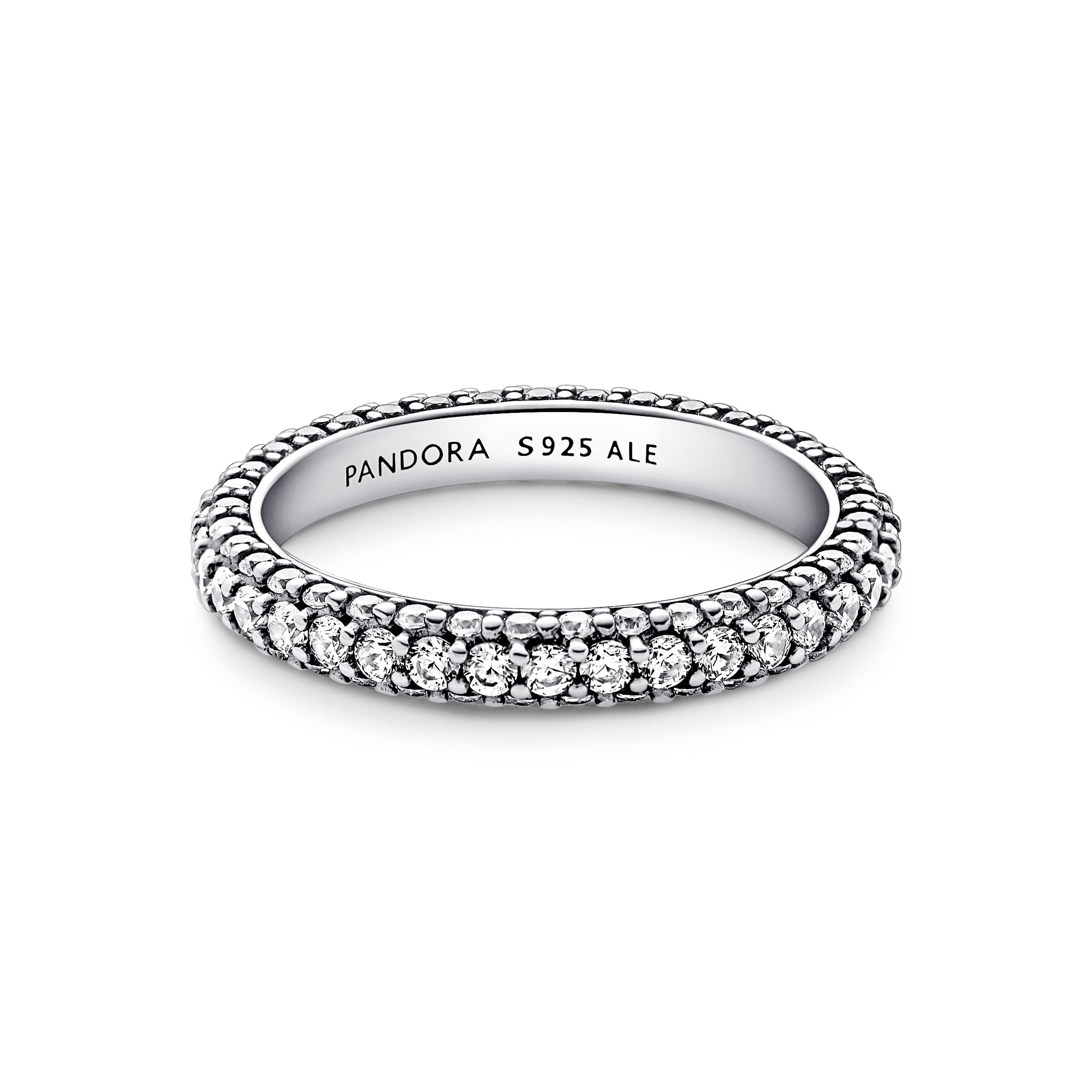 Pandora Timeless - Anello Pavè fascia singola, in argento sterling, con pietre di zirconia cubica incolori