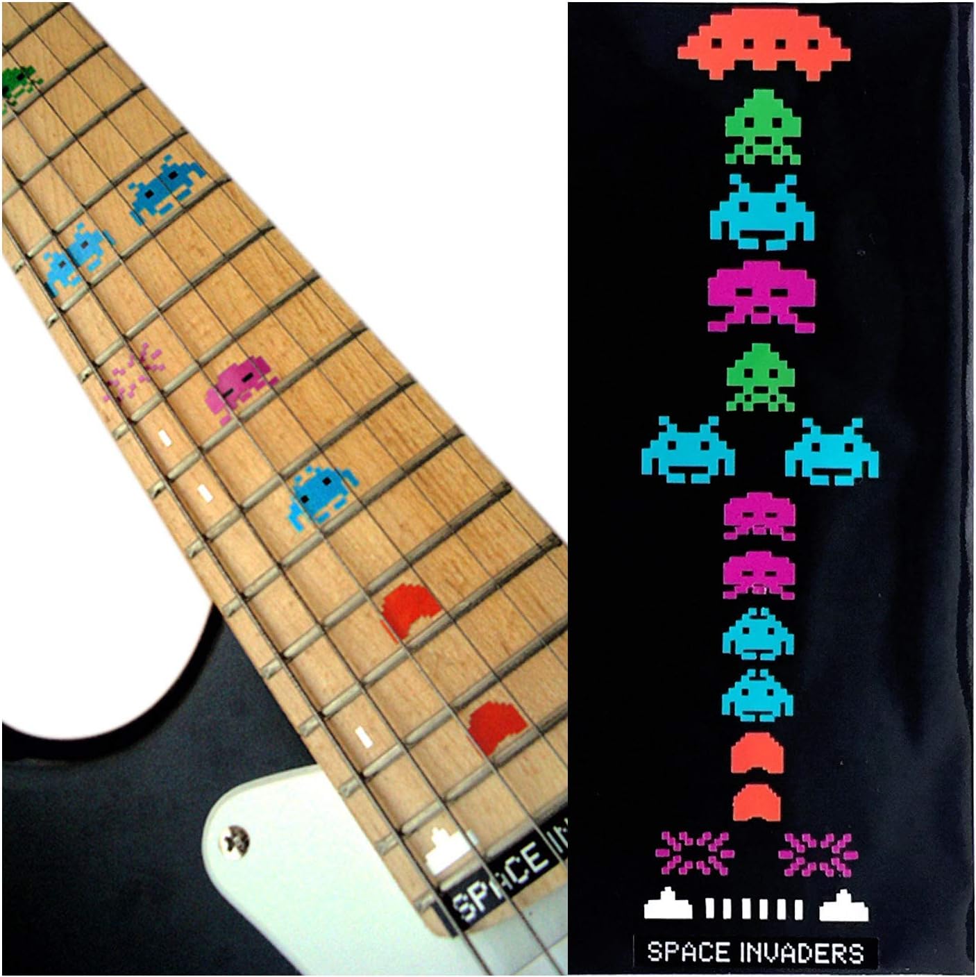 Jockomo Invaders White Pearl Guitar Inlay Sticker