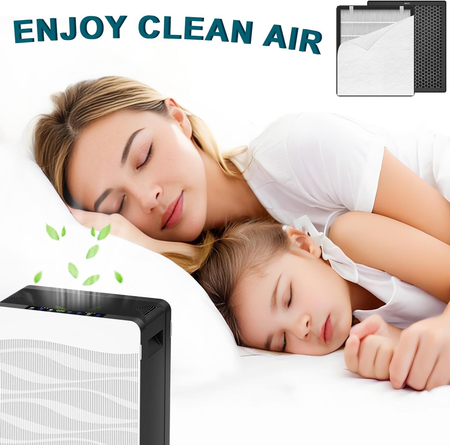 Replacement filter for Air Purifier,Compatible with Mooka C300 Air Purifier,H13 True HEPA,4Pack. - Image 7