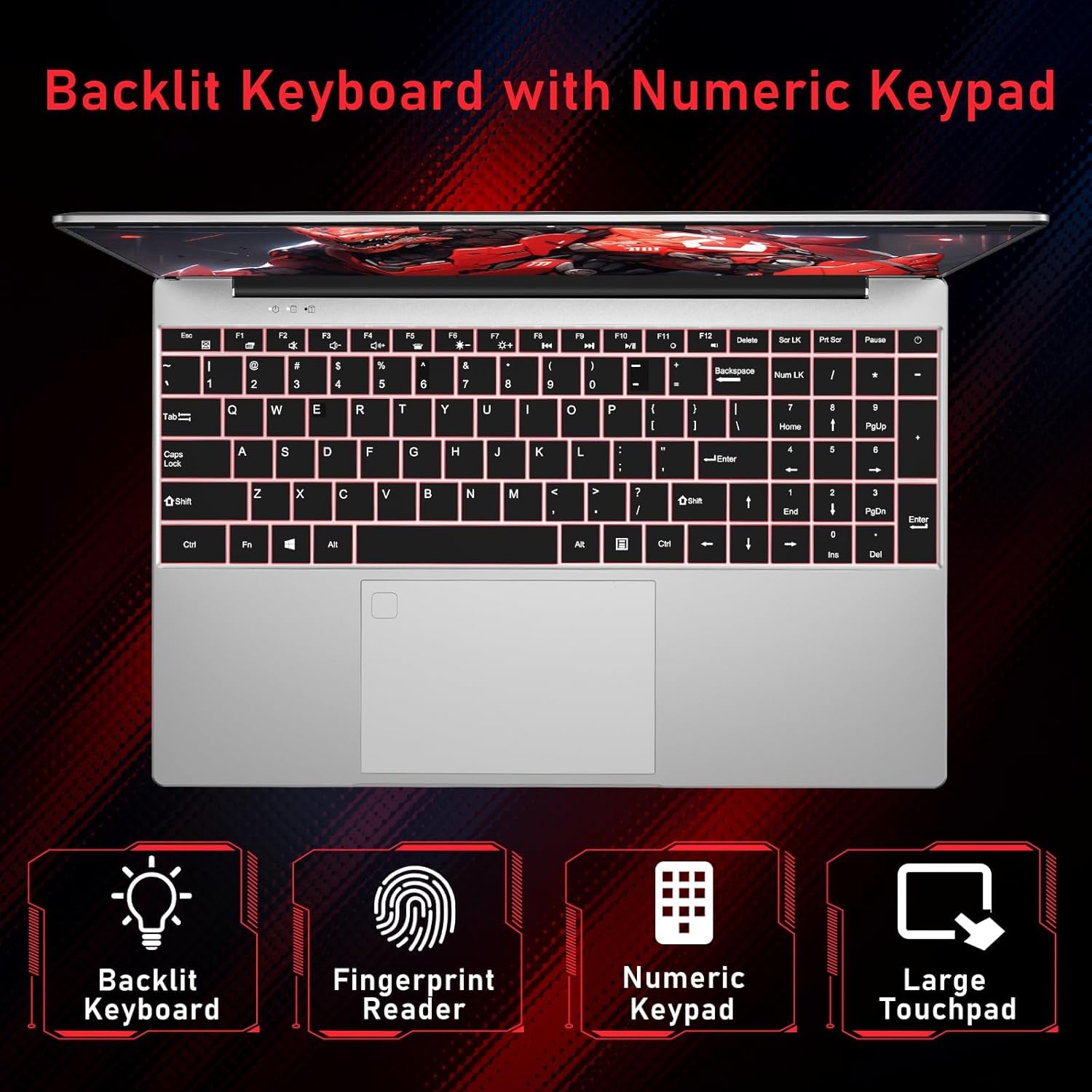 FUNYET 15,6 pollici Gaming Laptop,Win 11 Computer Portatile R7 5700U,RAM 32GB SSD 1TB Laptop Notebook,Tastiera Retroilluminata Portatile,WiFi,6000AMH,HDMI