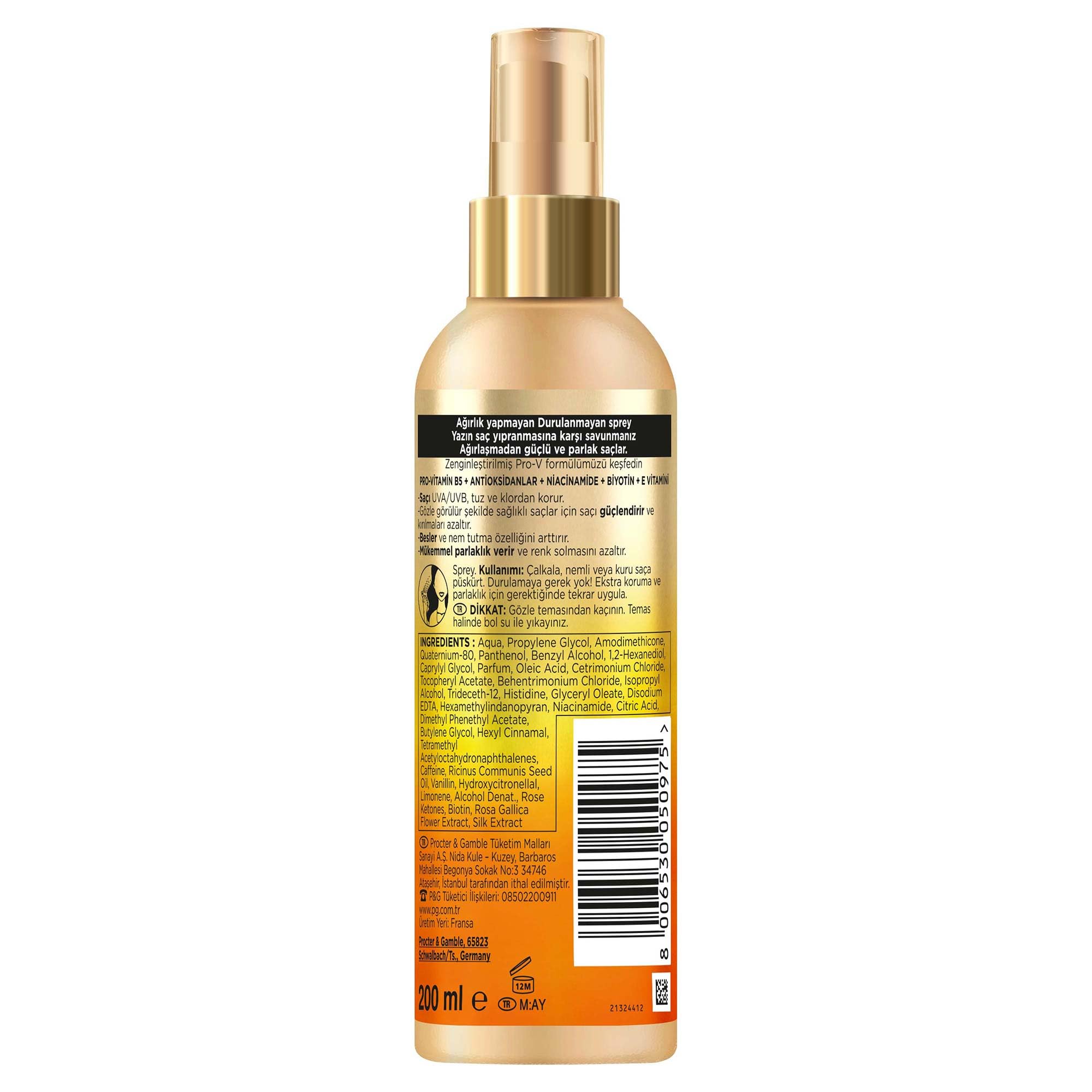 PANTENE Pro-V Sunkiss Glow Güneş Koruyucu Saç Spreyi, 200 ml