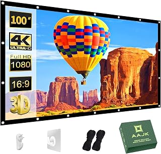 AAJK 100inch Outdoor Projector Screen Anti Crease Portable Movie Screen