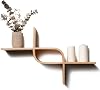 EWART WOODS Floating Wall Mounted Shelf from Wood, Decorative Geometric Wooden Shelves, Unique Oak Hanging Display, Modern Walnut Rack