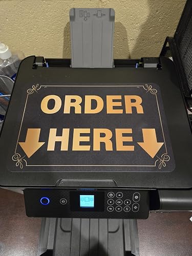 Produktbild von 4x Lesnala „Order Here Pick Up Here“-Schilder 20x30 Cm – Doppelseitig, Schwarz/gold, PVC Mit Schnur, Für Restaurants & Cafés