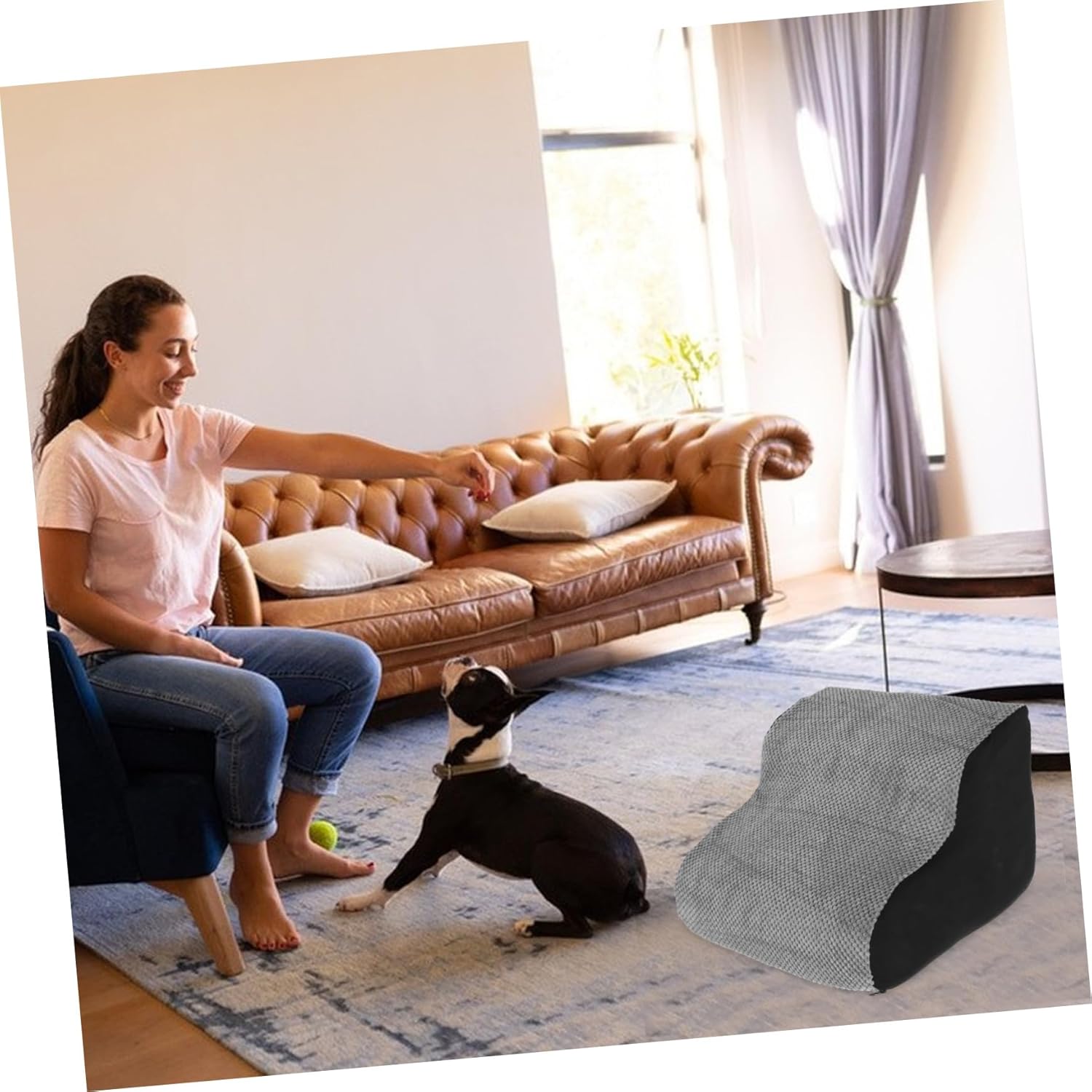 Portable Pet Stair Dog Ramp Compact Dog Step Ladder with Non Slip Base and Pet Climbing for Indoor Use