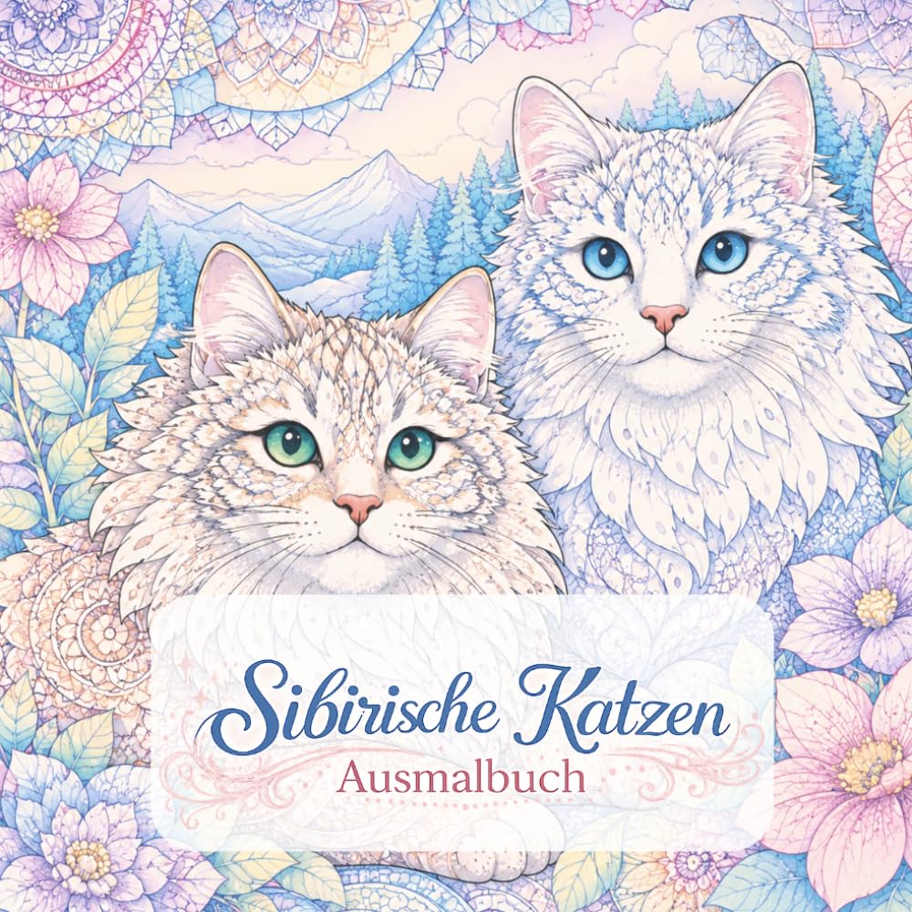 Sibirische Katzen: Ausmalbuch
