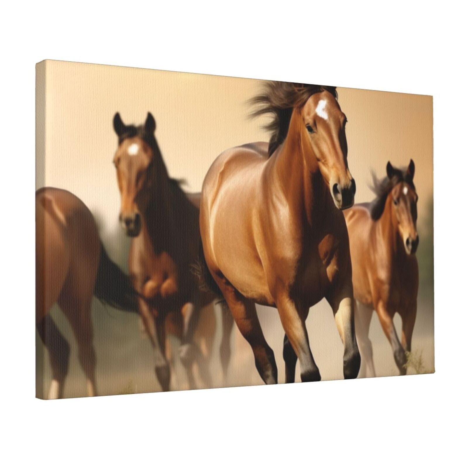 DWVTSLH Horses Poster Paintings Canvas Wall Art Bedroom Prints Home Decor Hanging Picture Modern Home Artworks Aesthetic for Living Room Office Wall Decor 12x18in Unframed