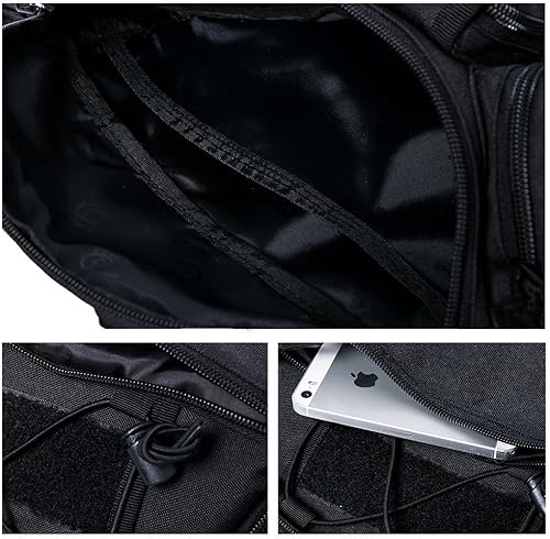 Miniatura 5 de Riñonera táctica Creator portátil senderismo al aire libre viajes militar para la vida diaria ciclismo senderismo caza pesca compras color negro